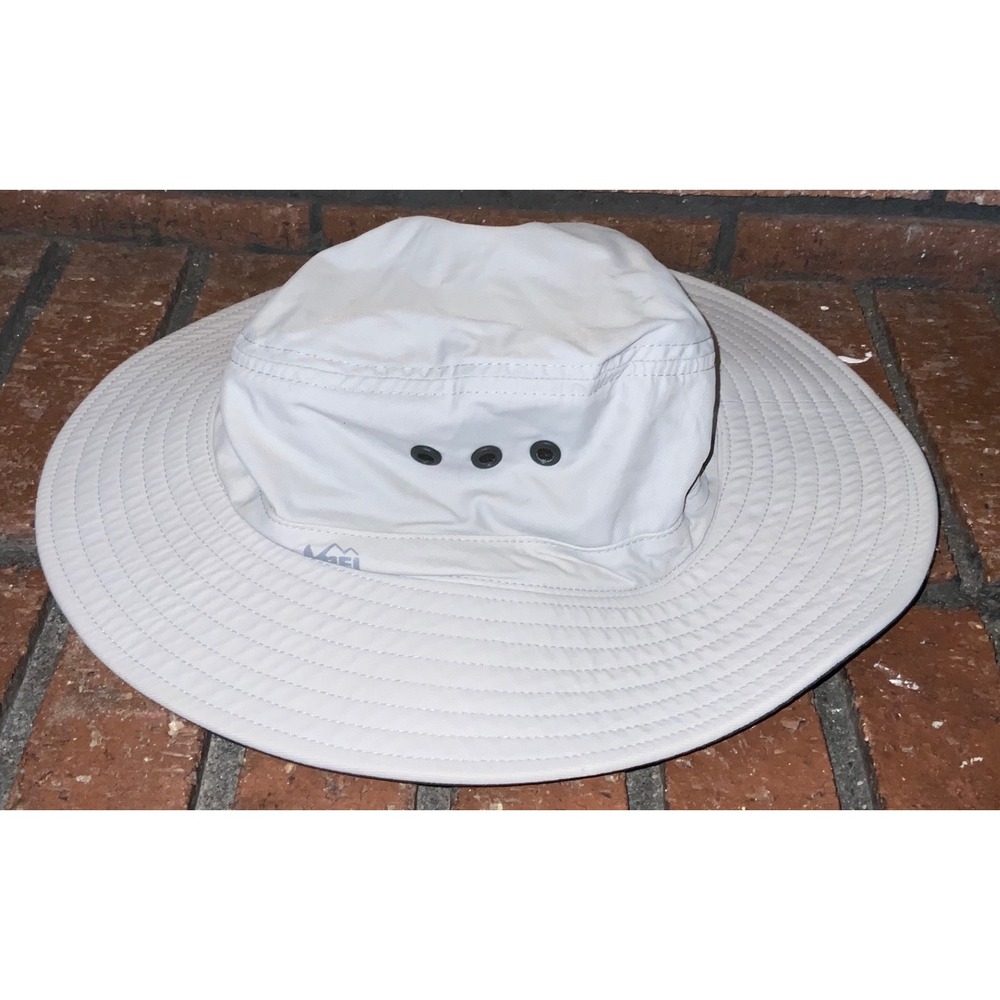 REI Co-op Sun Hat Wide Brim Hiking Fishing Boonie Khaki Tan Mens L/XL Adjustable